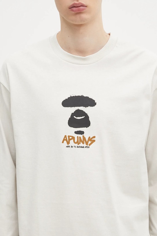 AAPE top a maniche lunghe in cotone Basic Long grigio AAPLTM1560XXN