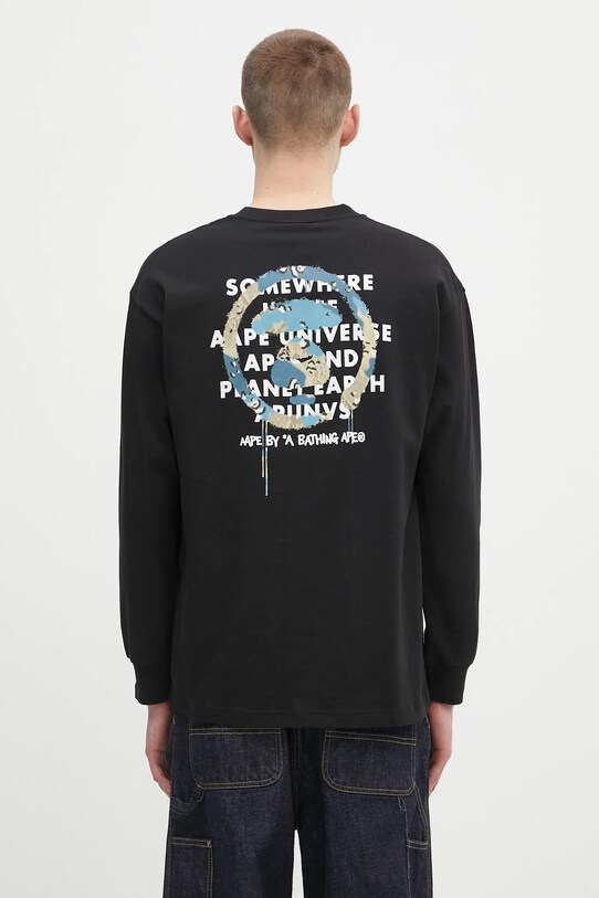 Одяг Бавовняний лонгслів AAPE Basic Long AAPLTM1560XXN чорний