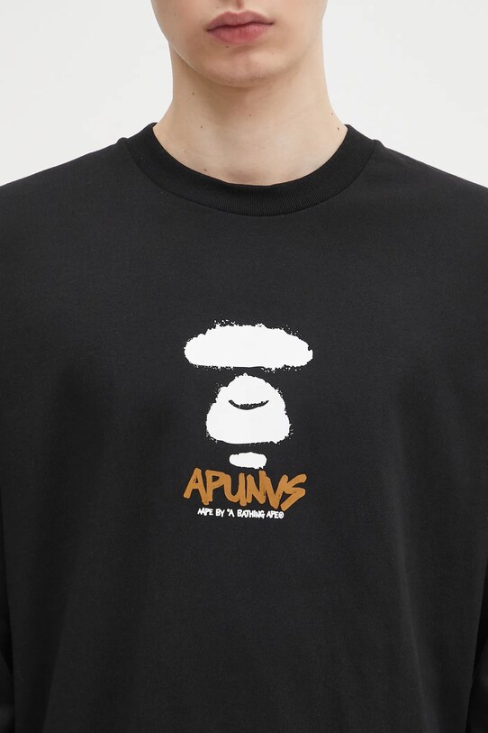 Хлопковый лонгслив AAPE Basic Long чёрный AAPLTM1560XXN