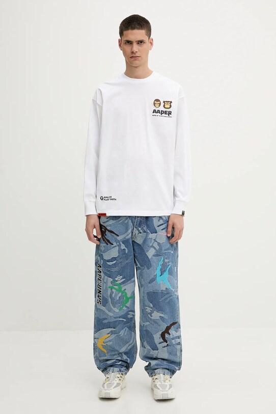 Хлопковый лонгслив AAPE Aaper Long AAPLTM1575XXN белый