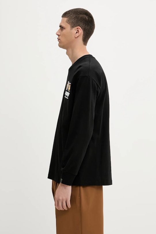 Хлопковый лонгслив AAPE Aaper Long AAPLTM1575XXN чёрный SS25