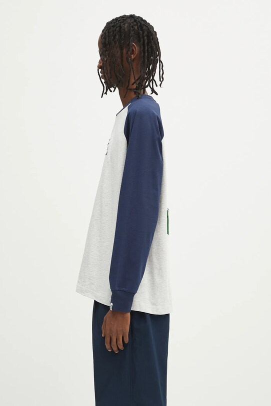AAPE longsleeve bawełniany Main Long AAPLTM1571XXN szary SS25