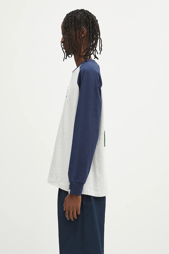 Хлопковый лонгслив AAPE Main Long AAPLTM1571XXN серый SS25