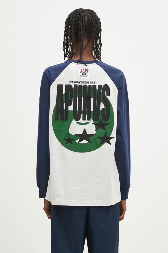 Одежда Хлопковый лонгслив AAPE Main Long AAPLTM1571XXN серый