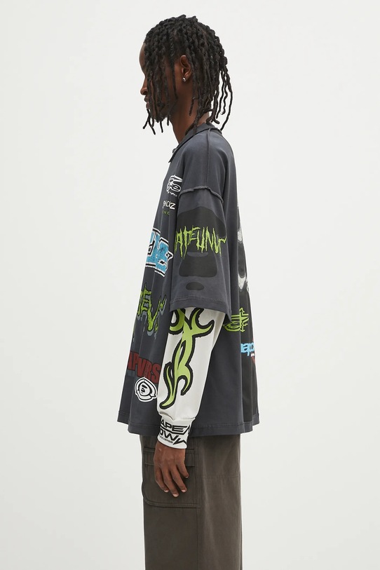Хлопковый лонгслив AAPE Main Long AAPLTM1572XXN серый SS25