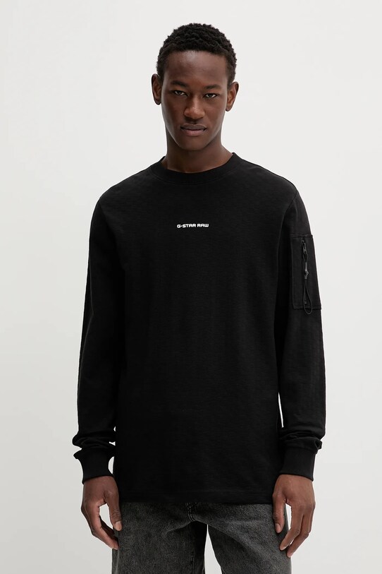 bluza bawełniana bawełna czarny D26033.D965