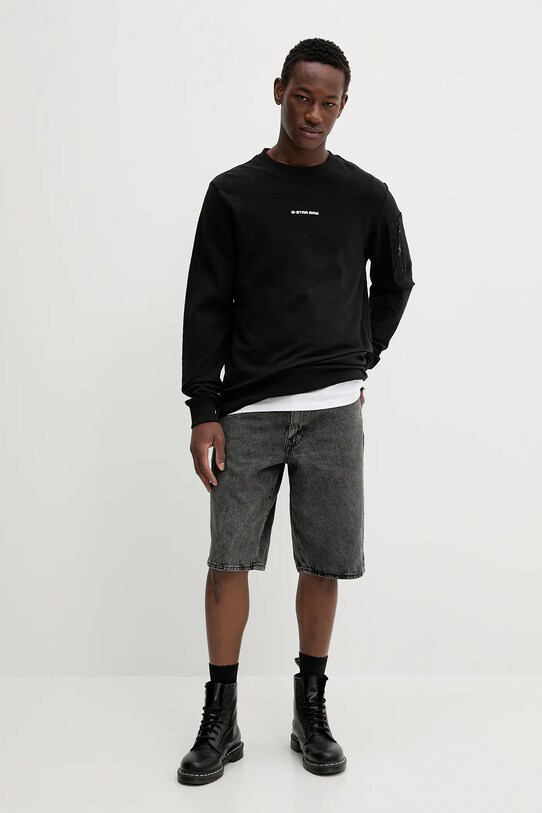 bluza bawełniana D26033.D965 czarny SS25