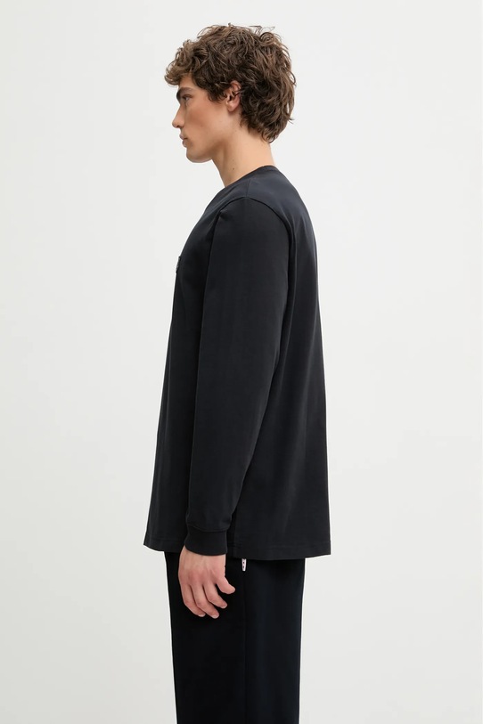 Maison Kitsuné cotton longsleeve top Bold Fox Head Patch Comfort LM00109KJ0118 black SS25