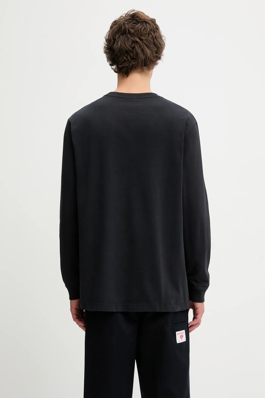 Clothing Maison Kitsuné cotton longsleeve top Bold Fox Head Patch Comfort LM00109KJ0118 black