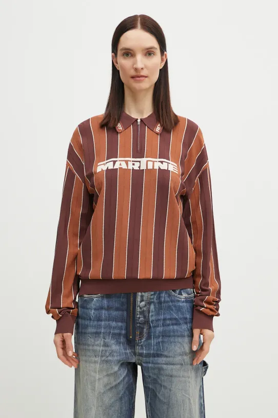 Tričko s dlhým rukávom Martine Rose Logo 958YA12700 hnedá SS25