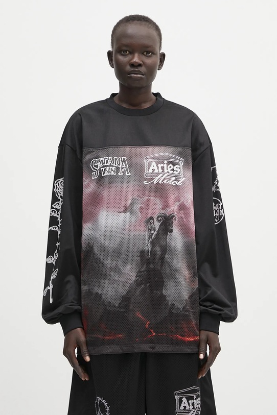 Aries longsleeve Ramscape Airtex LS Tee AR4005003 czarny SS25
