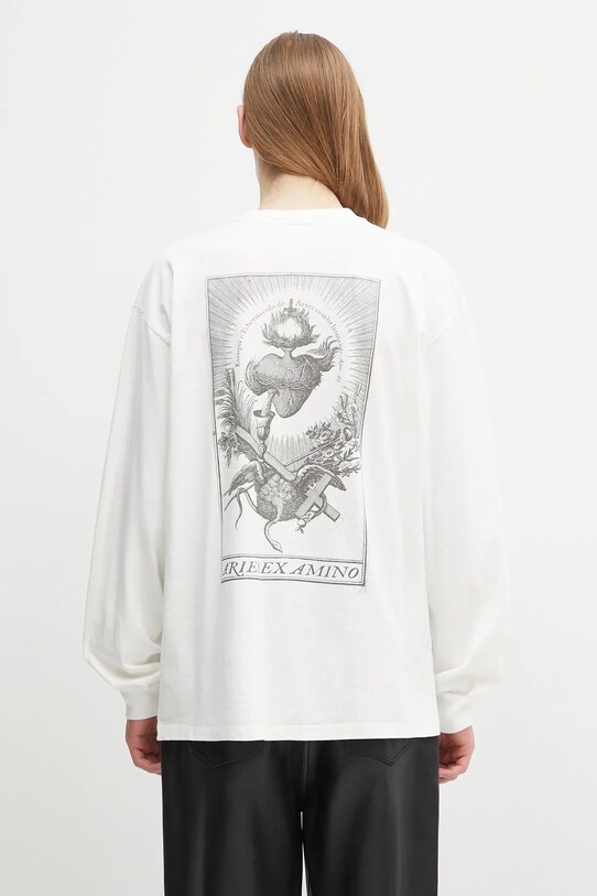 Bavlněné tričko s dlouhým rukávem Aries Faded Aries Ex Amino LS Tee AR6002403 bílá