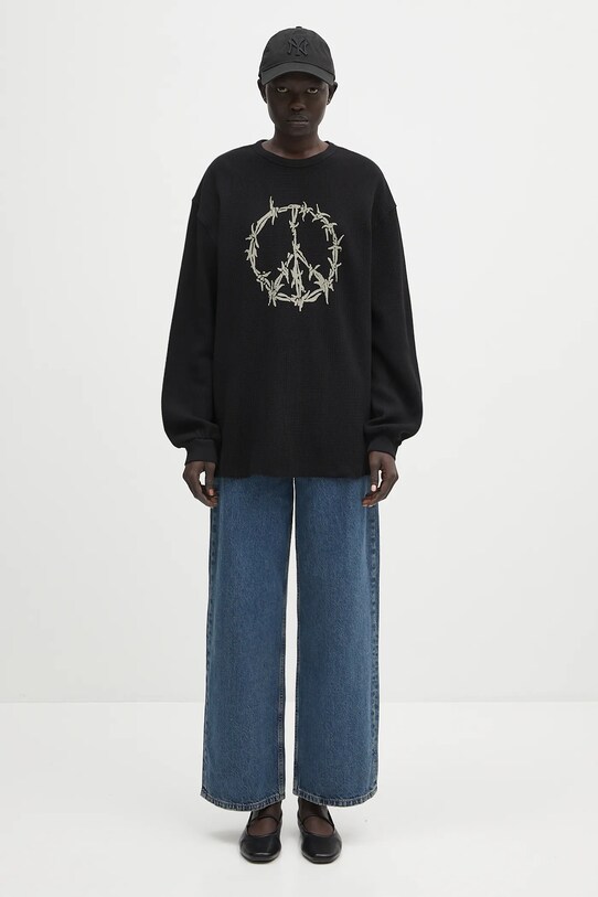 Bavlnená mikina Aries Peace Press Gothic Waffle LS Tee AR6003903