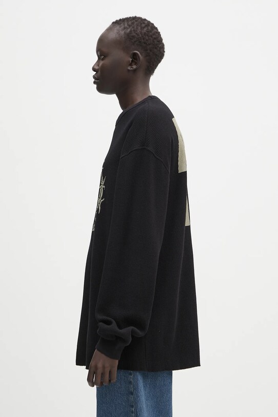 Хлопковая кофта Aries Peace Press Gothic Waffle LS Tee чёрный AR6003903