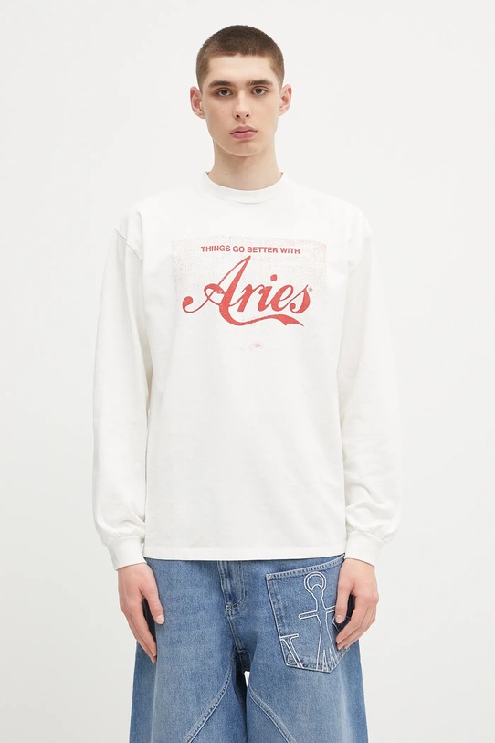 Aries longsleeve bawełniany Faded Cola LS Tee nadruk biały AR6265203
