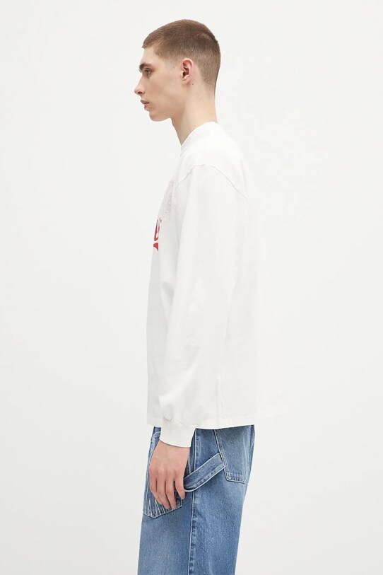 Bavlnené tričko s dlhým rukávom Aries Faded Cola LS Tee AR6265203 biela SS25