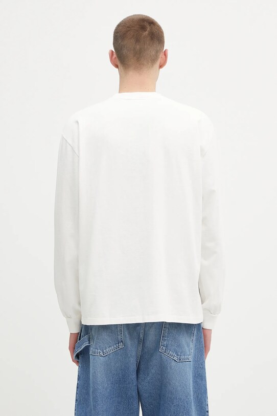Oblečenie Bavlnené tričko s dlhým rukávom Aries Faded Cola LS Tee AR6265203 biela