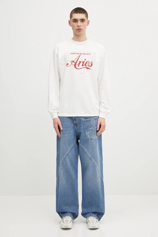 Aries longsleeve bawełniany Faded Cola LS Tee AR6265203 biały
