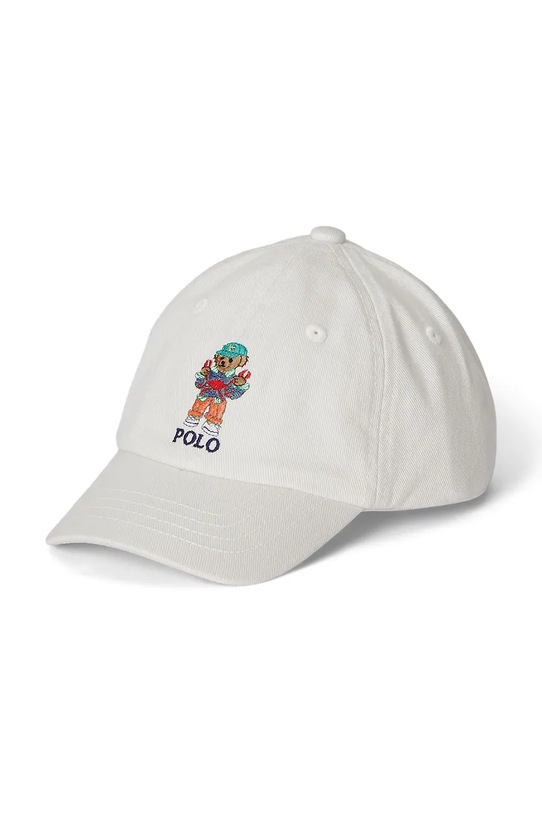 Детска памучна шапка с козирка Polo Ralph Lauren памук бял 320963969001