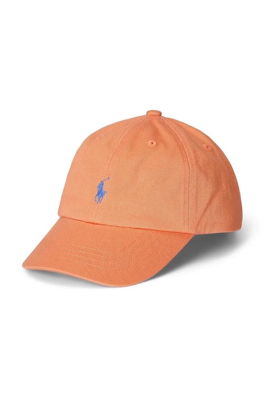 Polo Ralph Lauren czapka z daszkiem bawełniana dziecięca aplikacja pomarańczowy 322785653065