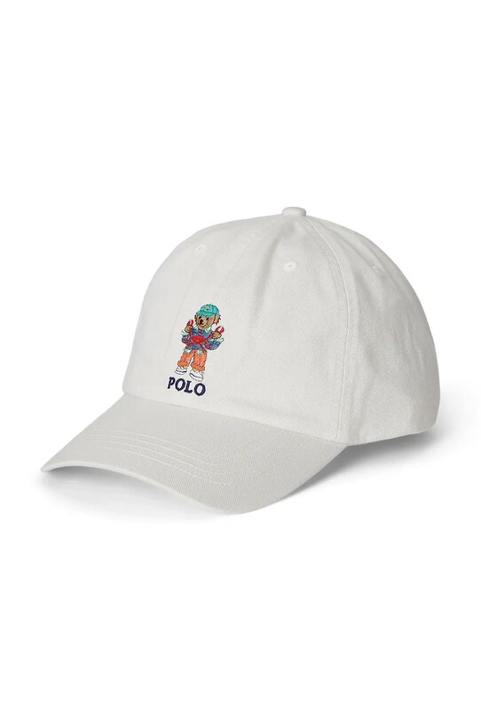 Бавовняна бейсболка Polo Ralph Lauren аплікація білий 323963969001