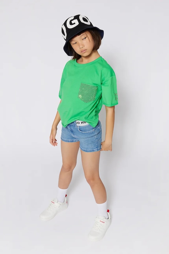 Obojestranska bombažna otroška kapa HUGO G00317