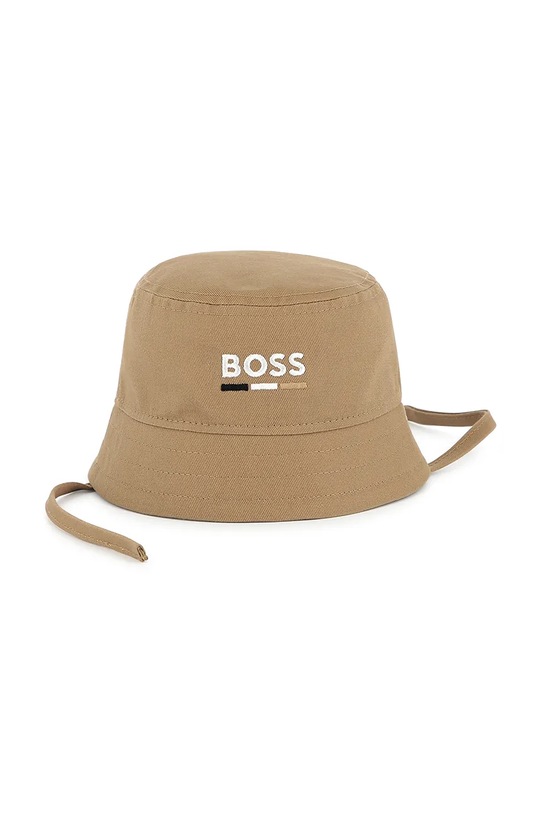 BOSS kapelusz bawełniany dziecięcy bawełna brązowy J52240