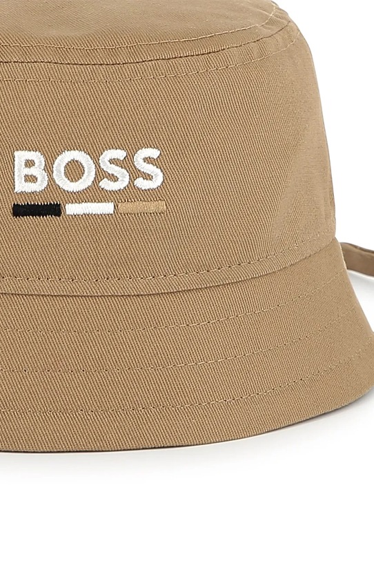 BOSS kapelusz bawełniany dziecięcy brązowy J52240