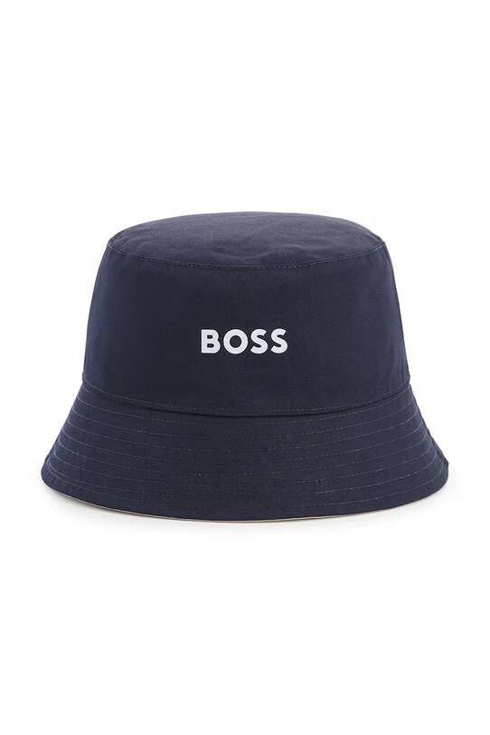 Chłopiec BOSS kapelusz dwustronny dziecięcy J52267 beżowy