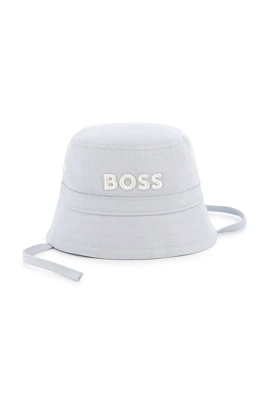 BOSS gyerek pamut sapka sima kék J51675