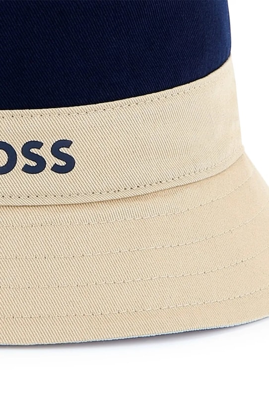 Детска памучна капела с две лица BOSS J51698 бежов SS25