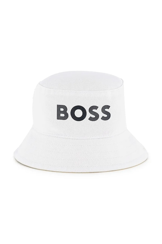 Детска памучна капела с две лица BOSS бежов J51698