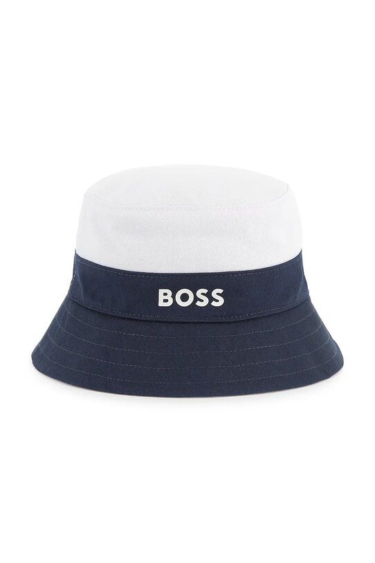 Дитячий двосторонній бавовняний капелюх BOSS бавовна темно-синій J51698