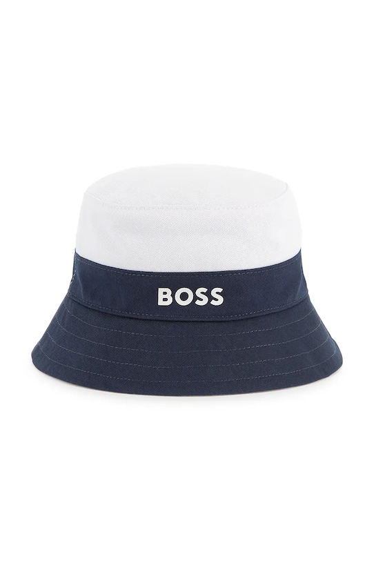 Αναστρέψιμο βαμβακερό παιδικό καπέλο BOSS βαμβάκι σκούρο μπλε J51698