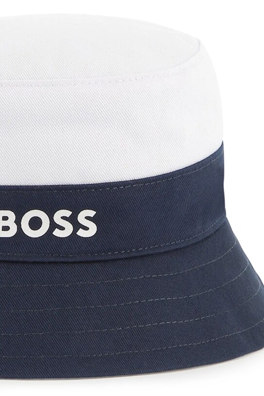 Хлопчик Дитячий двосторонній бавовняний капелюх BOSS J51698 темно-синій