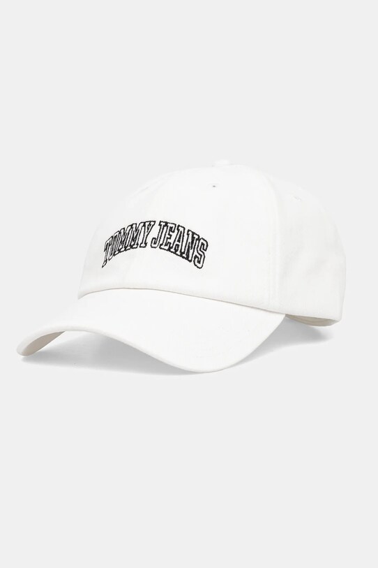 Tommy Jeans șapcă de baseball din bumbac bumbac alb AW0AW16992