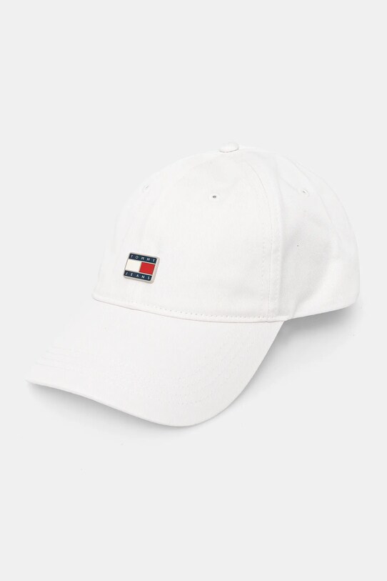 Bavlněná baseballová čepice Tommy Jeans bavlna bílá AW0AW16986