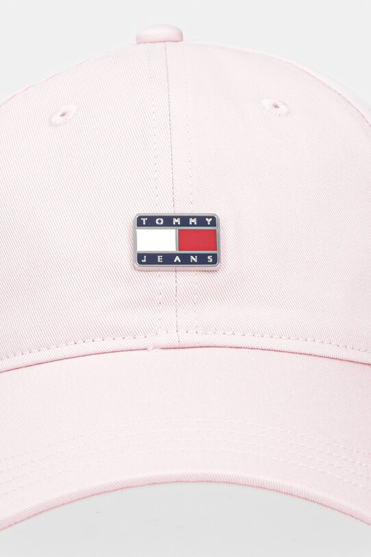 Tommy Jeans czapka z daszkiem bawełniana AW0AW16986 różowy SS25