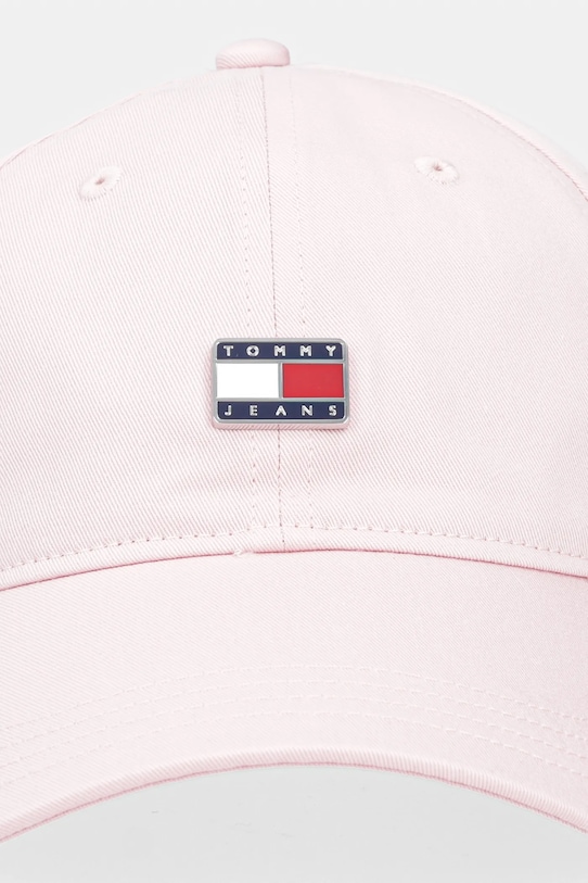 Bavlněná baseballová čepice Tommy Jeans AW0AW16986 růžová SS25