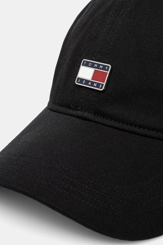 Tommy Jeans czapka z daszkiem bawełniana AW0AW16986 czarny SS25