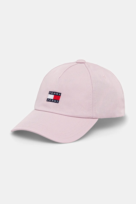 Tommy Jeans czapka z daszkiem bawełniana różowy AW0AW16991