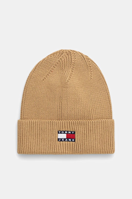 Tommy Jeans czapka bawełniana aplikacja zielony AW0AW17358