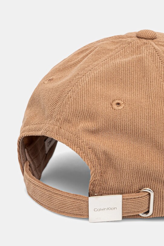 Akcesoria Calvin Klein czapka z daszkiem sztruksowa K60K612894 beżowy