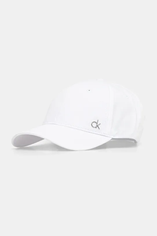 Памучна шапка с козирка Calvin Klein памук бял K60K613102