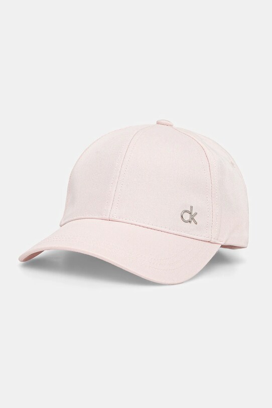 Памучна шапка с козирка Calvin Klein памук розов K60K613102