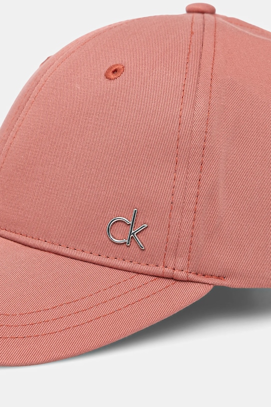 Bavlnená šiltovka Calvin Klein K60K613102 oranžová SS25