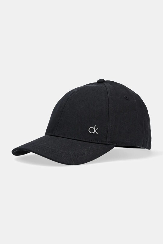 Calvin Klein czapka z daszkiem bawełniana aplikacja czarny K60K613102