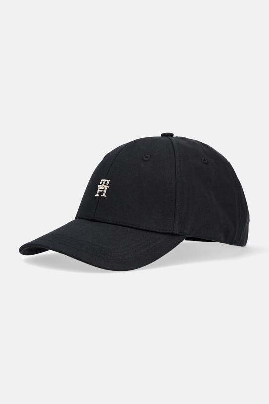 Tommy Hilfiger czapka z daszkiem bawełniana aplikacja czarny AW0AW16843