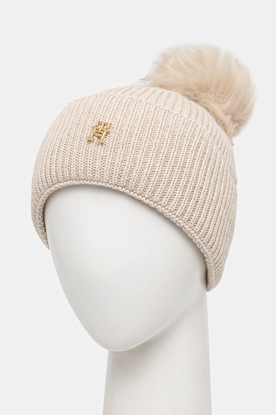 Tommy Hilfiger berretto in misto lana AW0AW16848 beige SS25