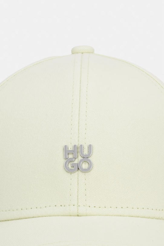 HUGO czapka z daszkiem bawełniana Ally-ME 50533427 żółty SS26